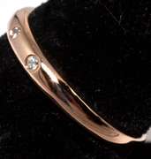 14KT Yellow Gold Band Ring with Diamond Accents