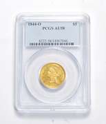 AU58 1844-O $5.00 Liberty Head Gold Half Eagle - Graded PCGS