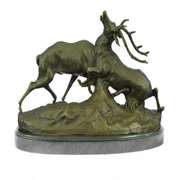 Mountain Deer Caribou Bronze Sculpture
