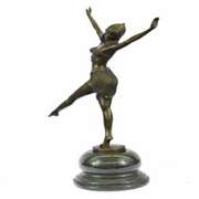 Exotic Dancer Bronze Sculpture on Marble base Figurine