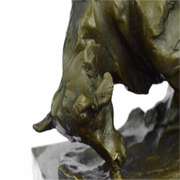 Large Abstract Modern Art Charging Bull Bronze Sculpture Marble Base Figurine