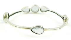 Silpada Sterling Bangle of Steel Blue Stones