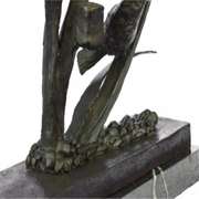 Bird Marshland Bronze Sculpture on Marble Base Statue