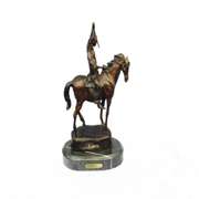 Native American on Horse with Spear Bronze Sculpture