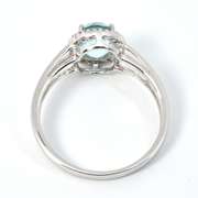 Lovely Blue Topaz & Diamond Ring in 14K WG