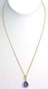 Huge Amethyst Pendant & Chain in 14KT