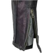 LEATHER VENTED SCOOTER JACKET W/ STRIPES