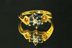 Sweet Sapphire & Diamond Ring in 14k