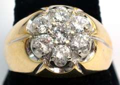 Eye-Catching Diamond Cluster Ring in Yellow Gold