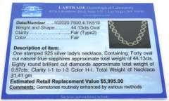 Luscious Sapphire & Diamond Necklace in Sterling Silver