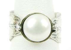 Silpada Sterling Silver Pearl Ring, Size 8.5