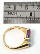 Blue Topaz and Amethyst Ring