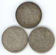 1921 P-D-S Morgan Silver Dollars. Nice circs
