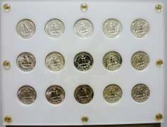 Exceptional Gem 1950-1964 Washington Quarter Proof Set Of 15 Coins!