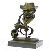 Sax Saxophone Player Salutes Jazz and Rhythm and Blues Bronze Sculpture