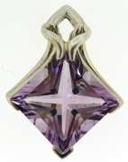 Vintage 925 sterling silver amethyst pendant