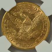 Better near mint 1886 US $5 Liberty Gold Piece NGC AU58