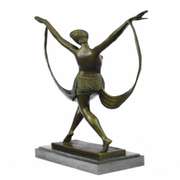 Nude Girl Dancer Bronze Statue