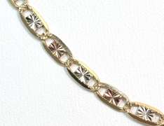 Tri-Color Gold Mariner Link Necklace