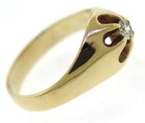 Playful 14kt YG Round Diamond Floral Cutout Ring