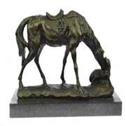 Dog and a Horse Friendship Bronze Sculpture