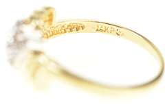 14K Yellow Gold Squared Diamond Cluster Bypass Statement Ring