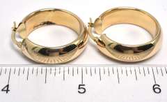 Wide 14KT Yellow Gold Hoop Earrings