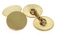 Amazing Yellow Gold High Polish Round Cufflinks