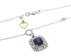 Charming Blue Sapphire & Diamond Necklace