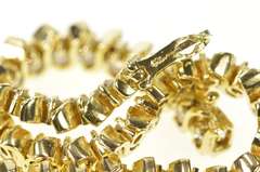 10K Yellow Gold 2.40 Ctw Wavy Link Diamond Classic Tennis Bracelet