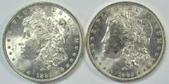 Blazing Choice BU 1885 & 1885-O Morgan Silver Dollars