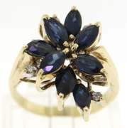 Fabulous Marquise Sapphire & Diamond Ring