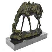 Dog and a Horse Friendship Bronze Sculpture