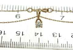 Classic 14kt YG Round Diamond Solitare Necklace
