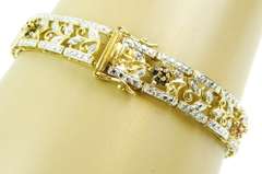 Sterling Ruby Emerald & Sapphire Filigree Bracelet