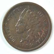 Scarce 1869 over '9' Indian Head Cent. Full LIBERTY