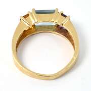 Colorful Blue Topaz, Amethyst & Citrine Ring