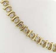 Elegant Round Brilliant Cut Diamond S Link Bracelet