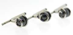 Set of Black Pearl Swirl 2 Cufflinks & 3 Shirt Studs