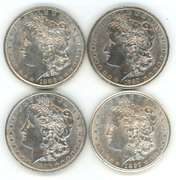 4 Diff. choice and lustrous Morgan Silver Dollars