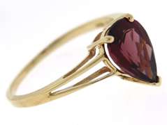 Stunning Pear Rhodalite Solitaire Ring