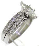 Luxurious Platinum Marquise Diamond Bridal Set