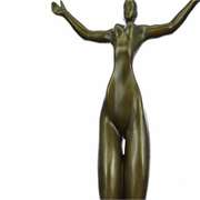 Nude Girl Bronze Sculpture on Marble Base Statue