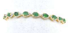 Gorgeous Emerald & Diamond Bracelet in Vermeil