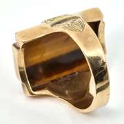 Vintage Man's Carved Tiger's Eye Ring