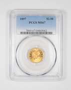 MS67 1897 $2.50 Liberty Head Gold Quarter Eagle - Graded PCGS
