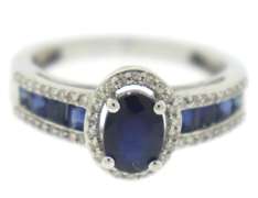 Stunning Blue Sapphire & Diamond Halo Ring
