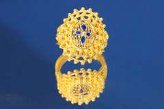 Interesting Enamel & Vermeil Ring