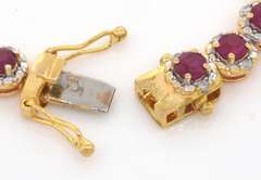 Sweet 8.17CTW Ruby & Diamond Bracelet in Vermeil