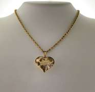 Solid 14kt yellow gold heart pendant necklace